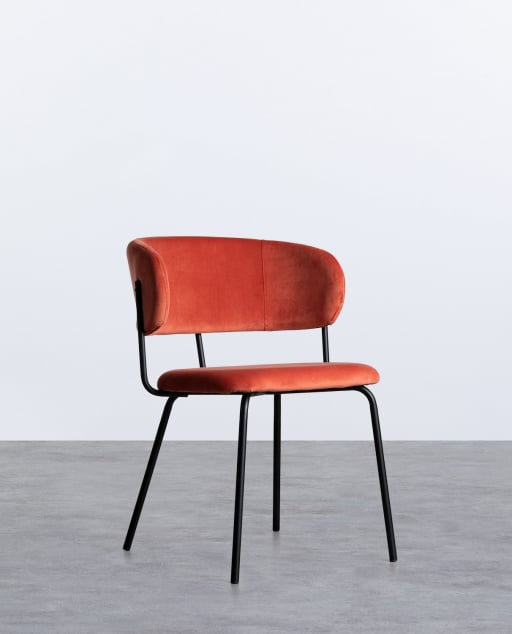 Pack 2 Chaises de Salle à Manger en Velours et Métal Bonse 