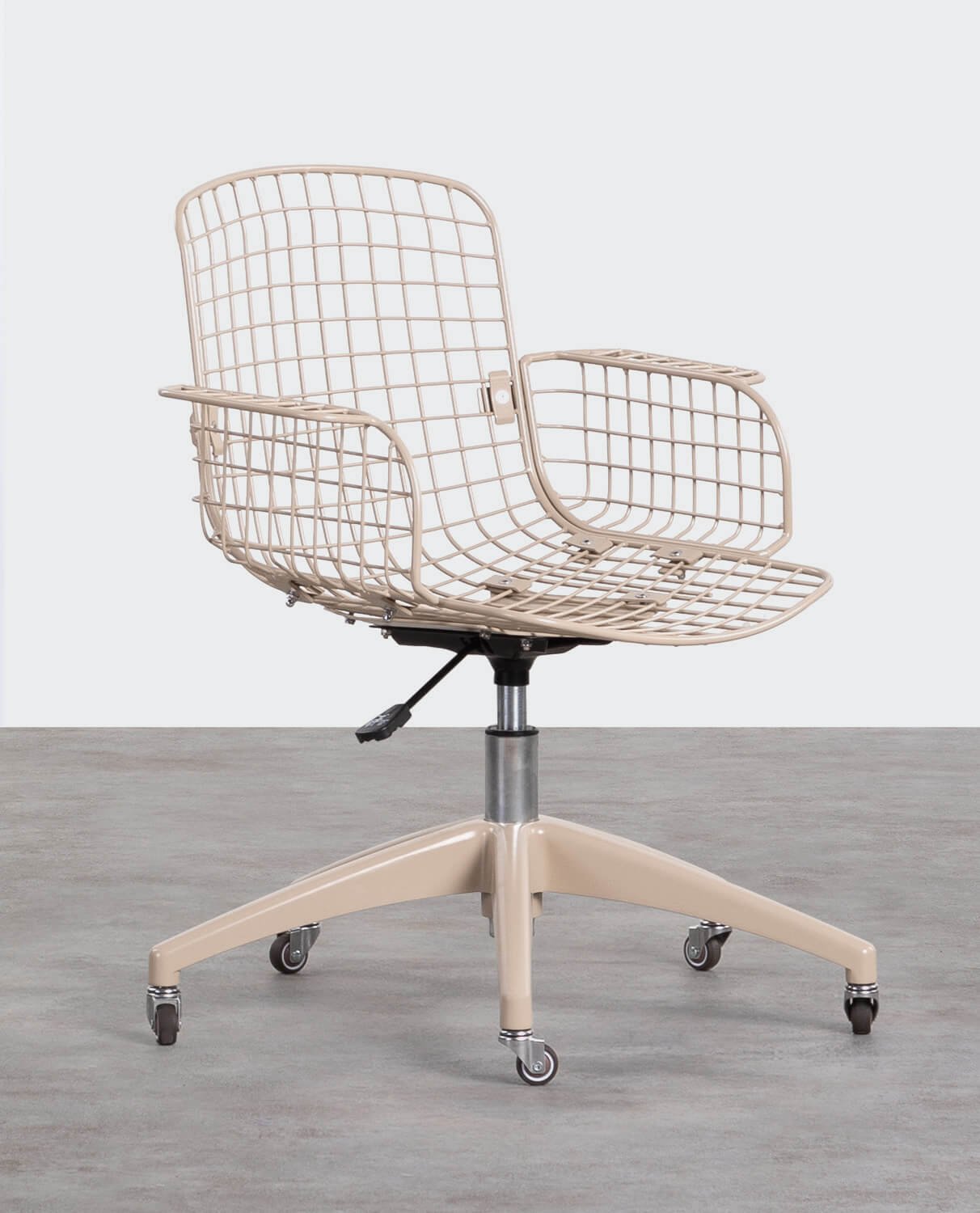 Chaise de Bureau Vintage en Métal à Dossier Haut Aras, image de la gelerie 1