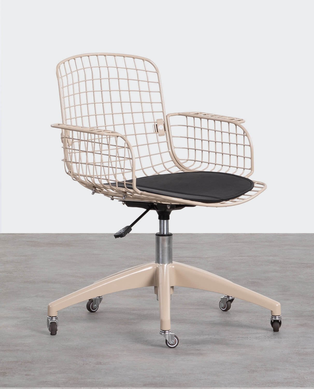 Chaise de Bureau Vintage en Métal à Dossier Haut Aras, image de la gelerie 1
