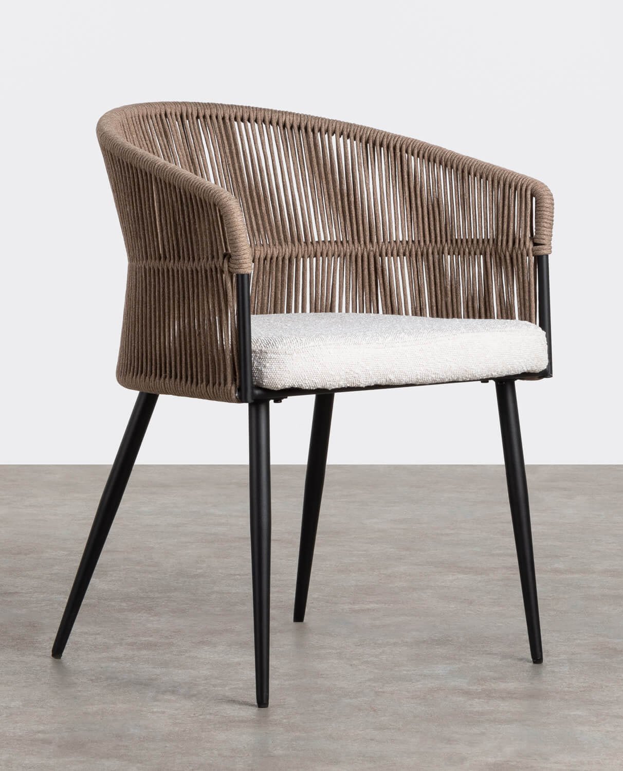 Pack 2 Chaises de Salle à Manger en Tissu et Corde Drean, image de la gelerie 1