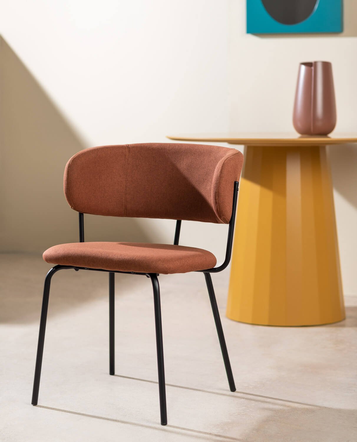 Pack de 2 Chaises de Salle à Manger en Tissu et Métal Bonse, image de la gelerie 2