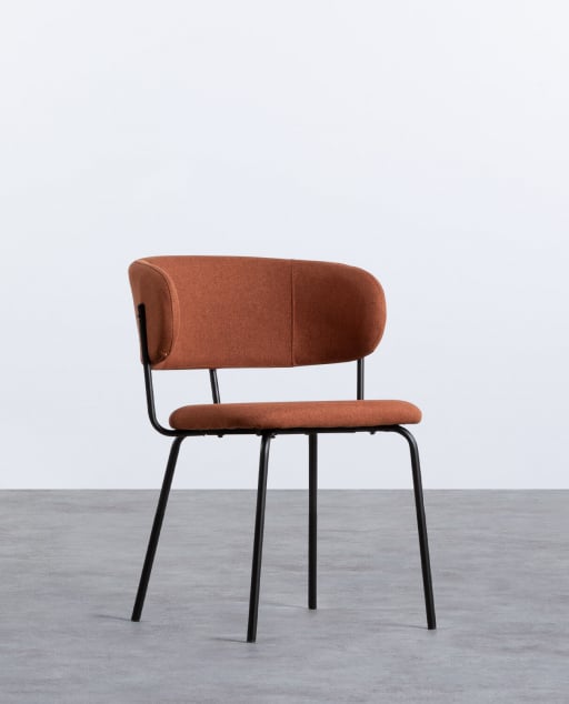 Pack 4 Chaises de Salle à Manger en Tissu et Métal Bonse
