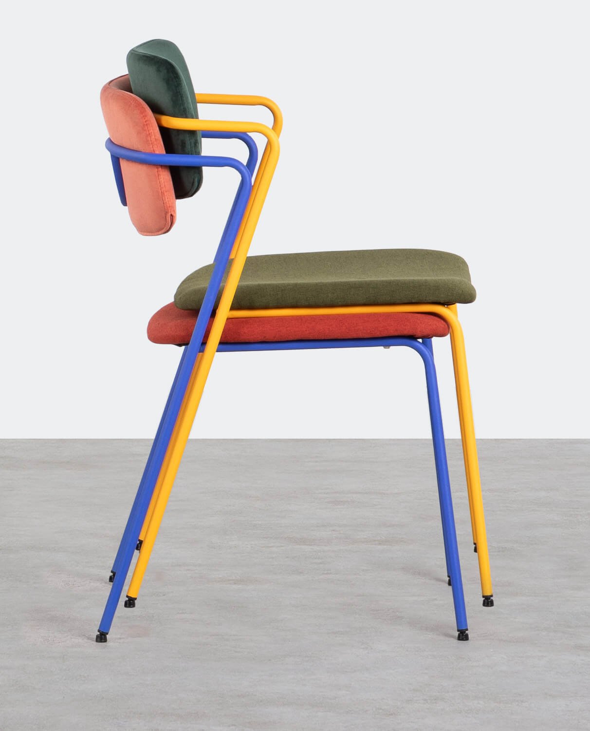 Pack 4 Chaises de Salle à Manger en Velours et Tissu Irun, image de la gelerie 2