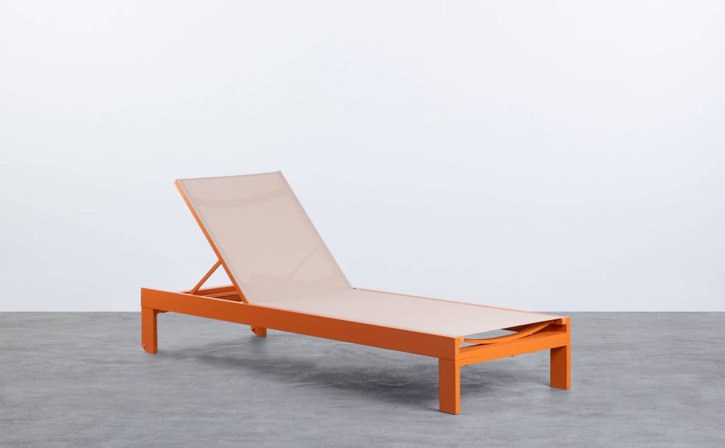 Pack de 2 Transats Inclinables en Tissu et en Aluminium New Kreta