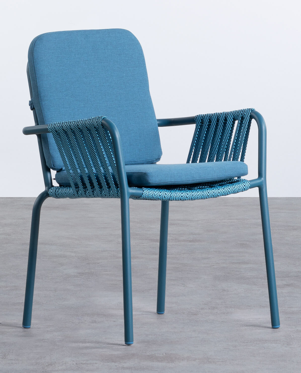 Pack 2 Chaises de Salle à Manger avec Accoudoirs en Aluminium et Corde Drian, image de la gelerie 1