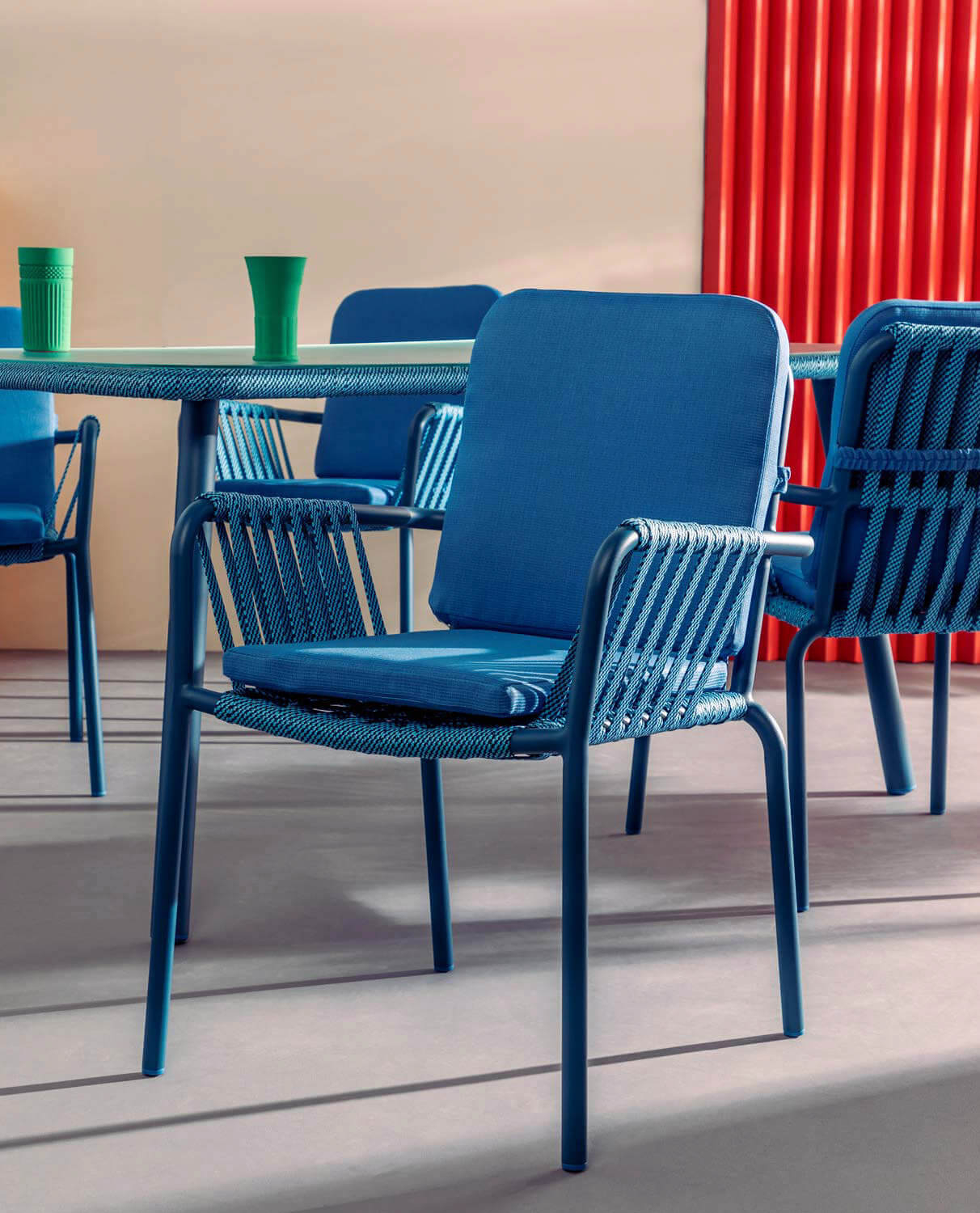 Pack 2 Chaises de Salle à Manger avec Accoudoirs en Aluminium et Corde Drian, image de la gelerie 2