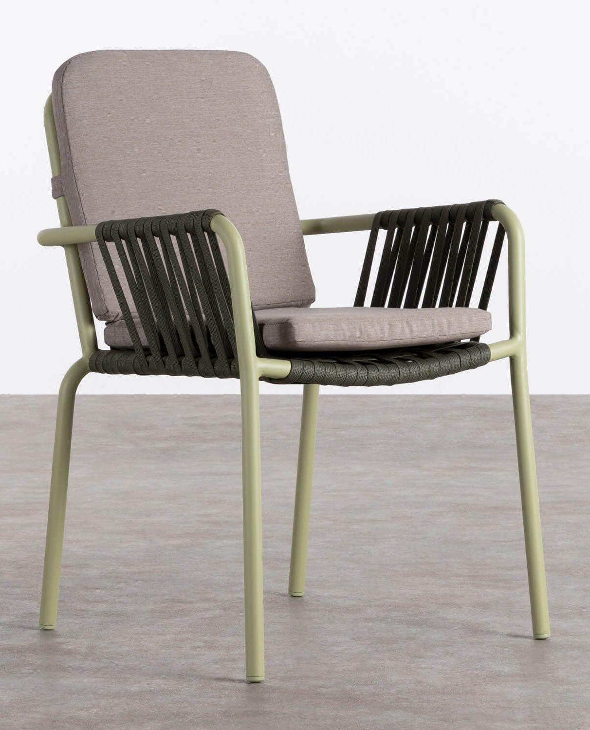 Pack de 2 Chaises D'extérieur avec Accoudoirs en Aluminium et Corde Drian., image de la gelerie 1