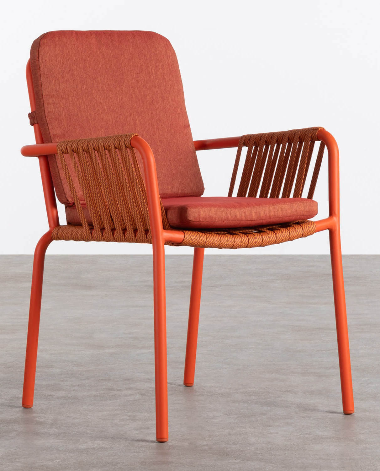 Pack de 2 Chaises D'extérieur avec Accoudoirs en Aluminium et Corde Drian., image de la gelerie 1