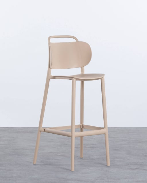 Tabouret d'Extérieur haut en polypropylène (77 cm) Kole - Beige Seashell