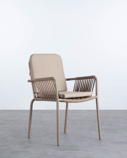 Pack de 4 Chaises d'Extérieur en Aluminium et Corde Drian 