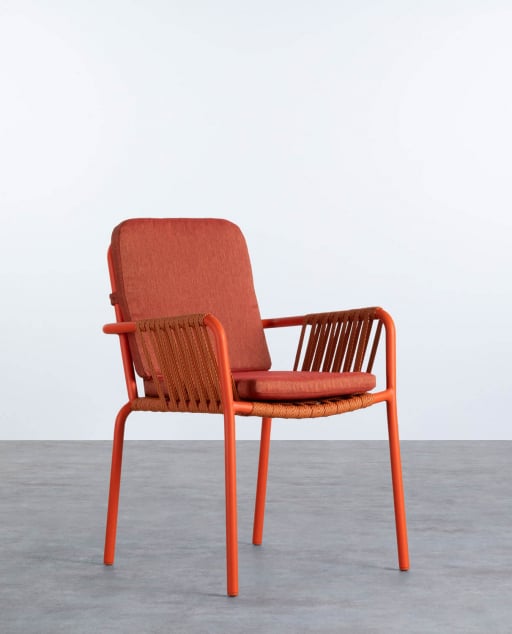 Pack de 4 Chaises d'Extérieur en Aluminium et Corde Drian 