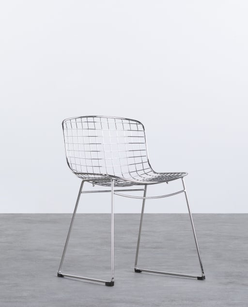 Pack 4 Chaises de Salle à Manger en Métal Dossier Bas Aras 