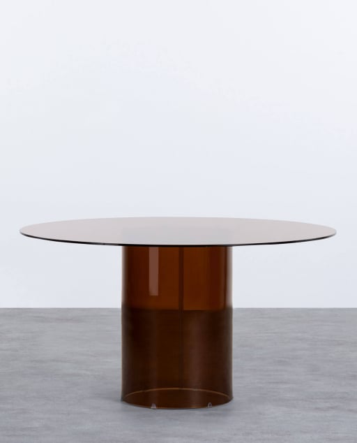 Table de Salle à Manger Ronde en Verre Trempé (Ø140 cm) Kolu