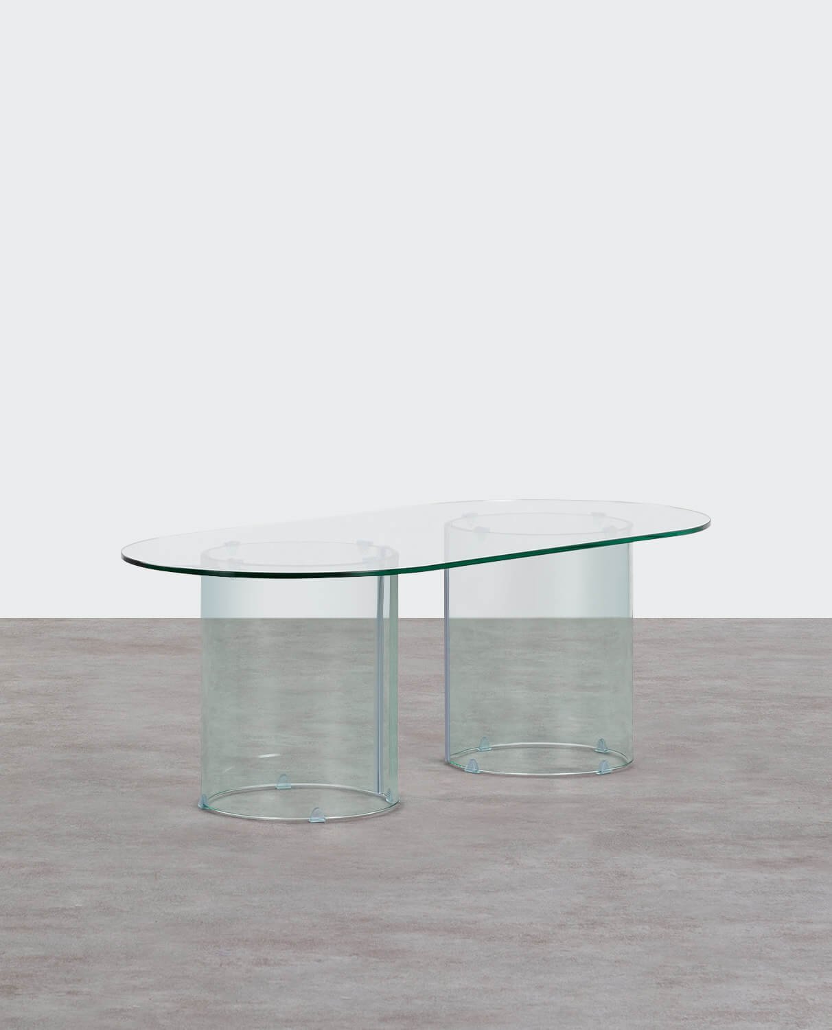 Table Basse Ovale en Verre Trempé (120x60 cm) Kolu, image de la gelerie 1