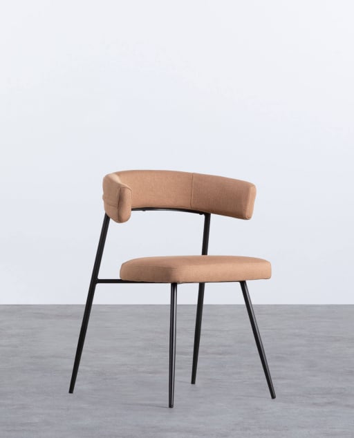 Pack 4 Chaises de Salle à Manger en Métal et Tissu Eloise