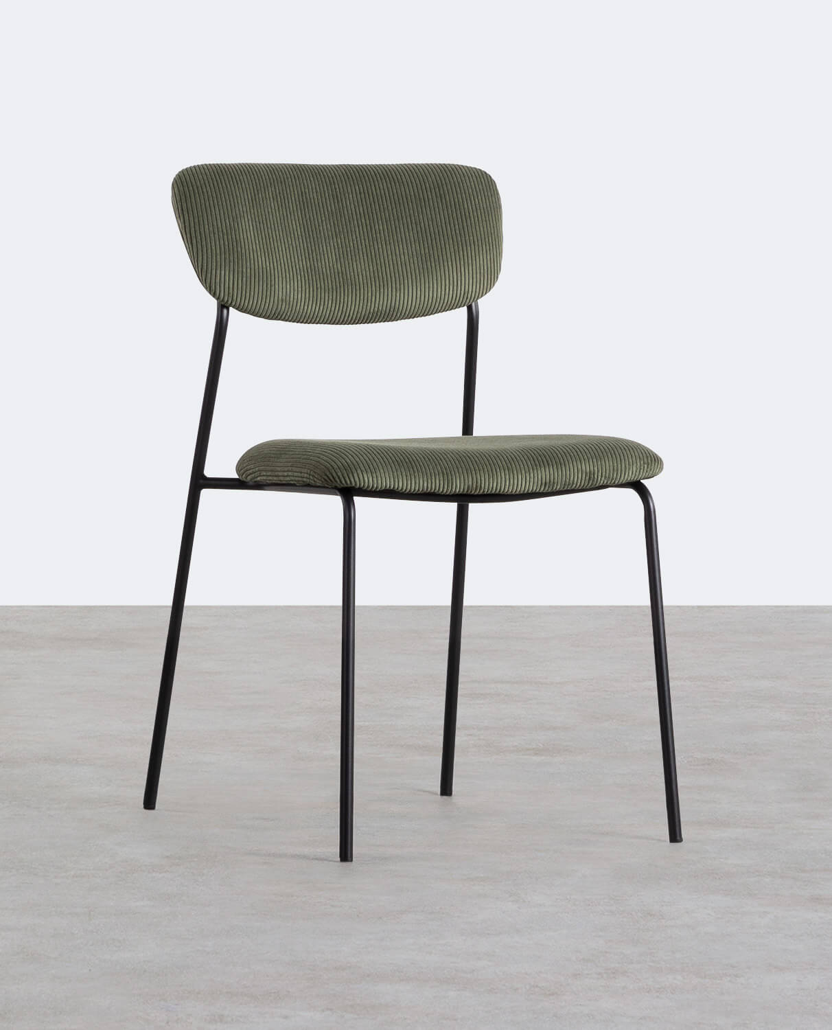 Pack 4 Chaises de Salle à Manger en Métal et Velours Côtelé Morgan , image de la gelerie 1