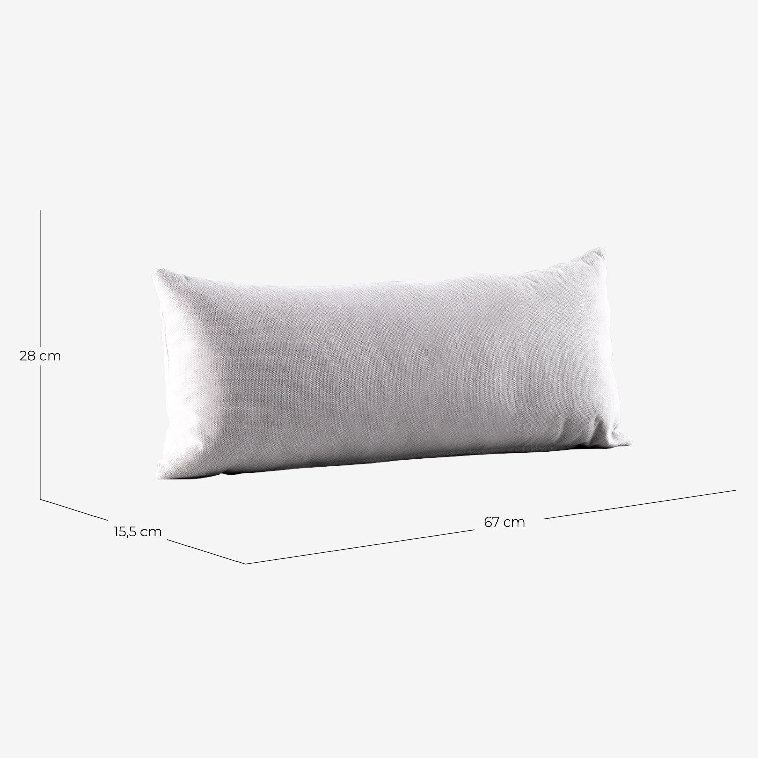 Coussin Rectangulaire en Tissu (28x67 cm) Jordan, dimensions