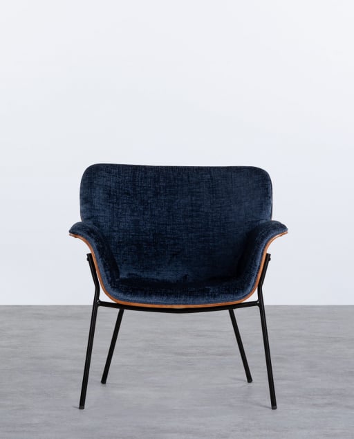 Fauteuil avec Accoudoires en Bois et Tissu Lirio