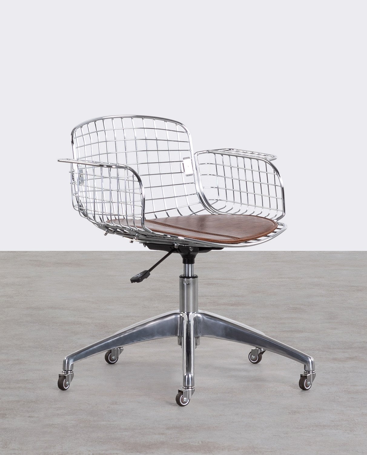 Set de Bureau en Verre Trempé (134x70 cm) Arey et Chaise de Bureau Vintage avec Dossier Bas Aras, image de la gelerie 3