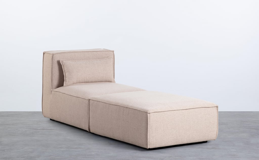 Fauteuil Modulaire avec Pouf en Tissu Kilhe 