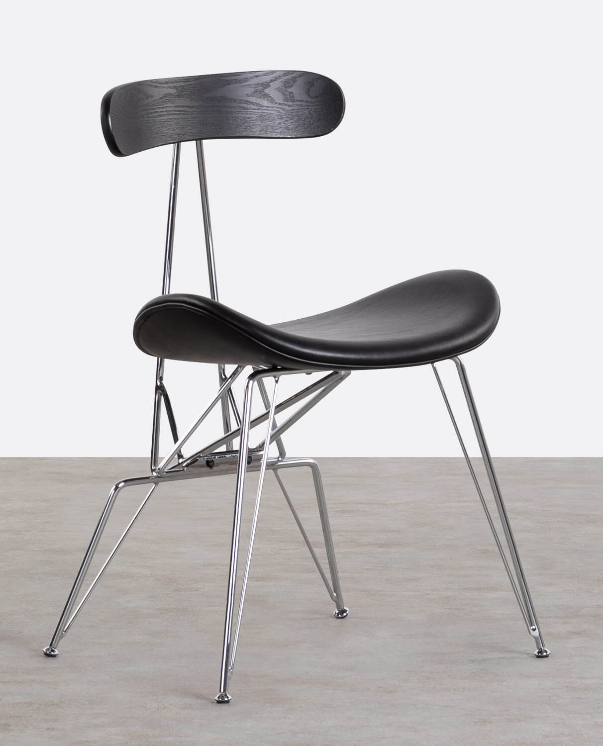 Pack 2 Chaises de Salle à Manger en Simili Cuir et Bois Brunela, image de la gelerie 1