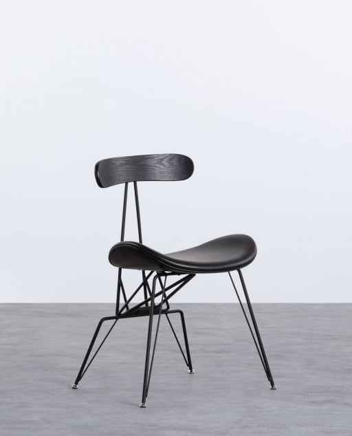 Pack 2 Chaises de Salle à Manger en Simili Cuir et Bois Brunela