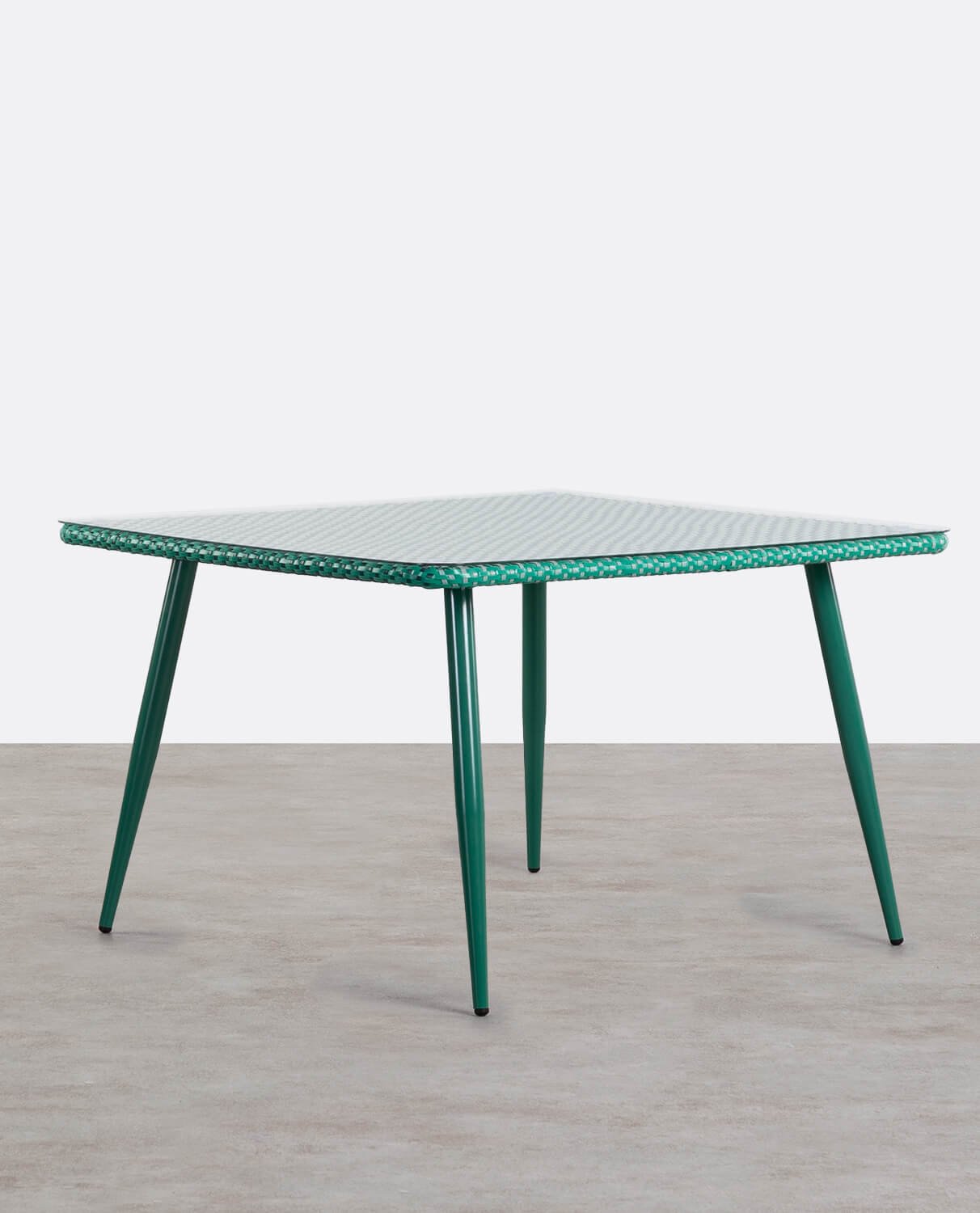 Table d'Extérieur Carrée en Aluminium et Verre Trempé (120X120 cm) Roys, image de la gelerie 1