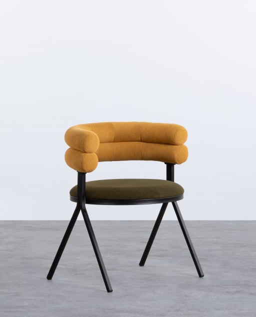 Pack 4 Chaises de Salle à Manger en Tissu et Métal Aixa