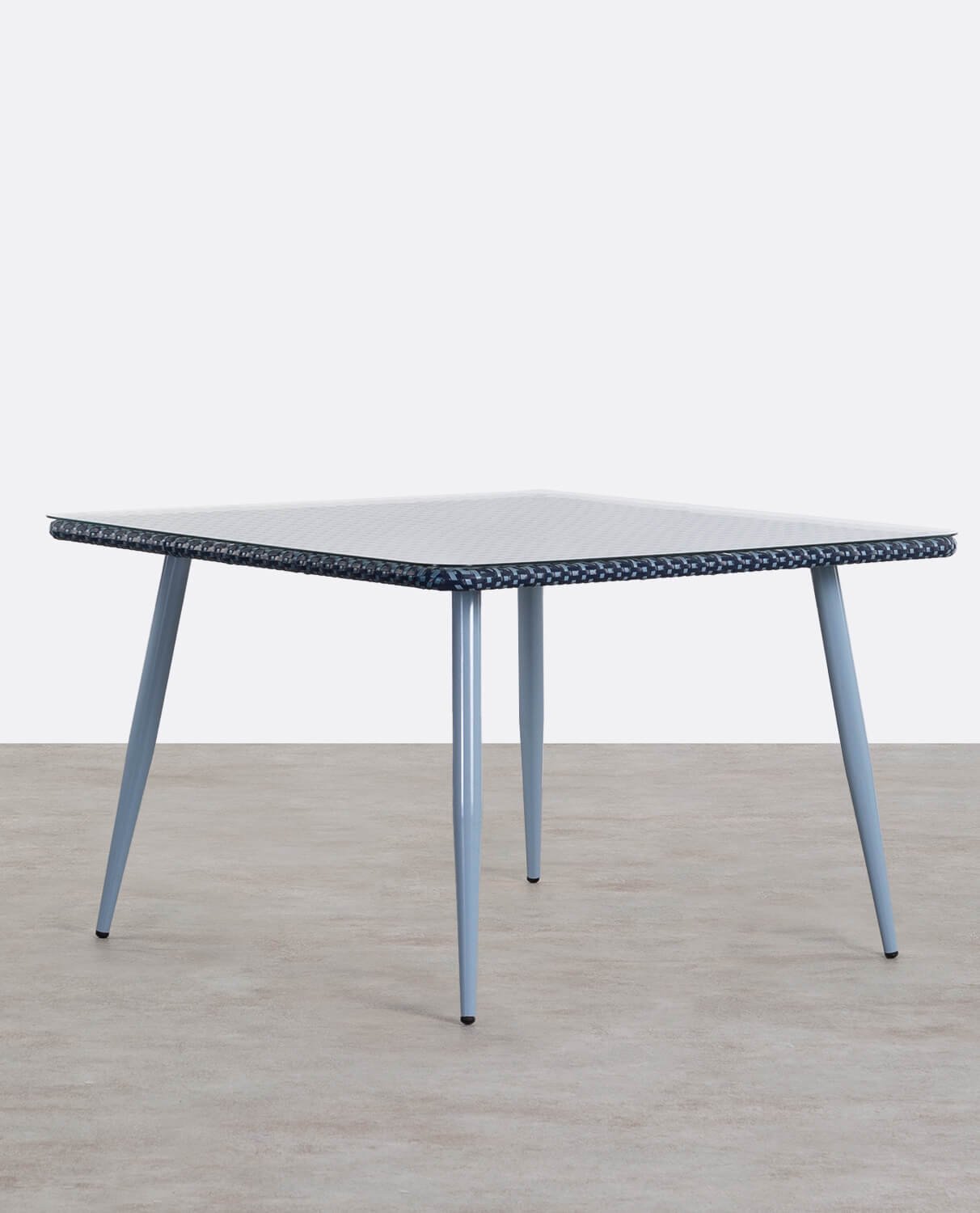 Table d'Extérieur Carrée en Aluminium et Verre Trempé (120X120 cm) Roys, image de la gelerie 1