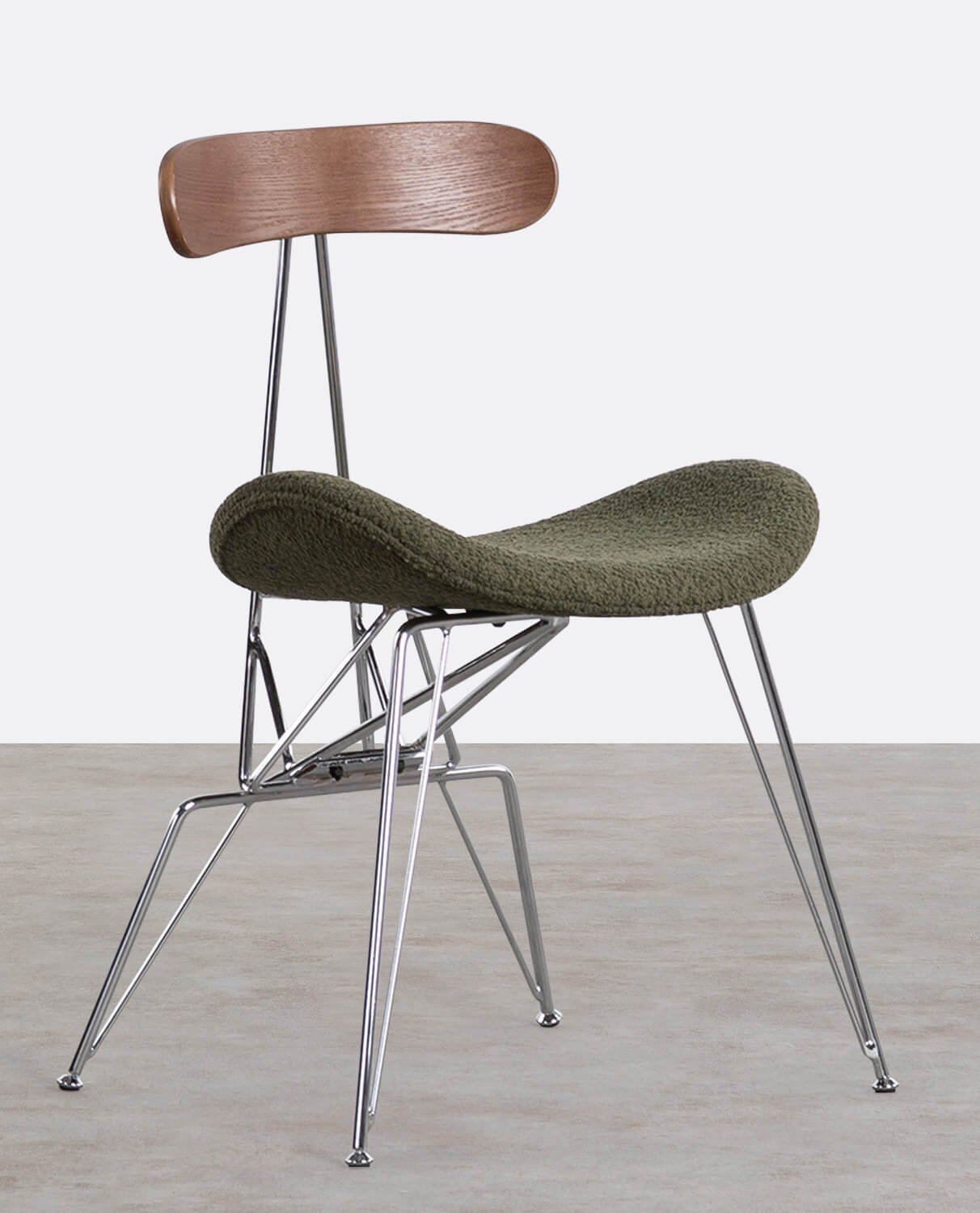 Pack 4 Chaises de Salle à Manger en Bois et Tissu Brunela, image de la gelerie 1