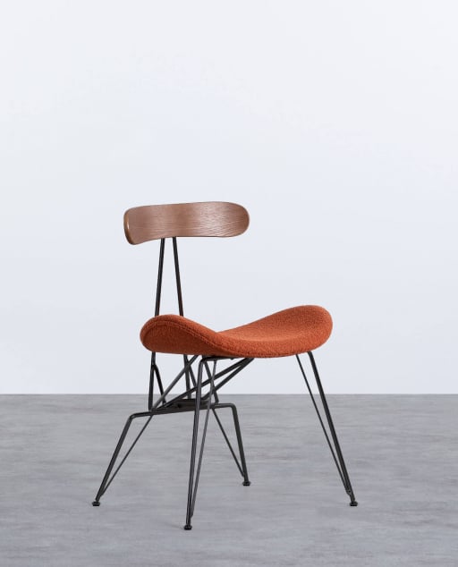 Chaise de Salle à Manger en Tissu et Bois Brunela
