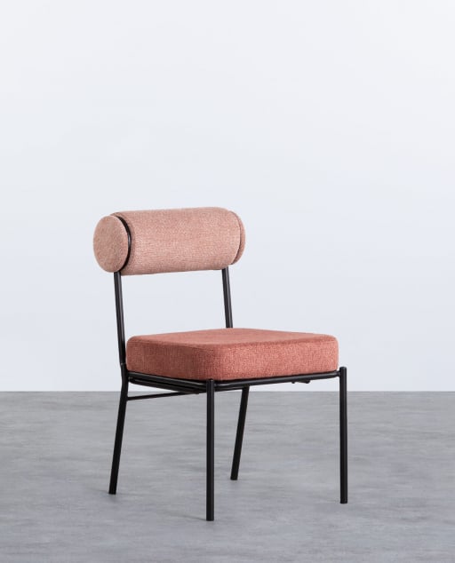 Pack 2 Chaises de Salle à Manger en Tissu et Métal Elin