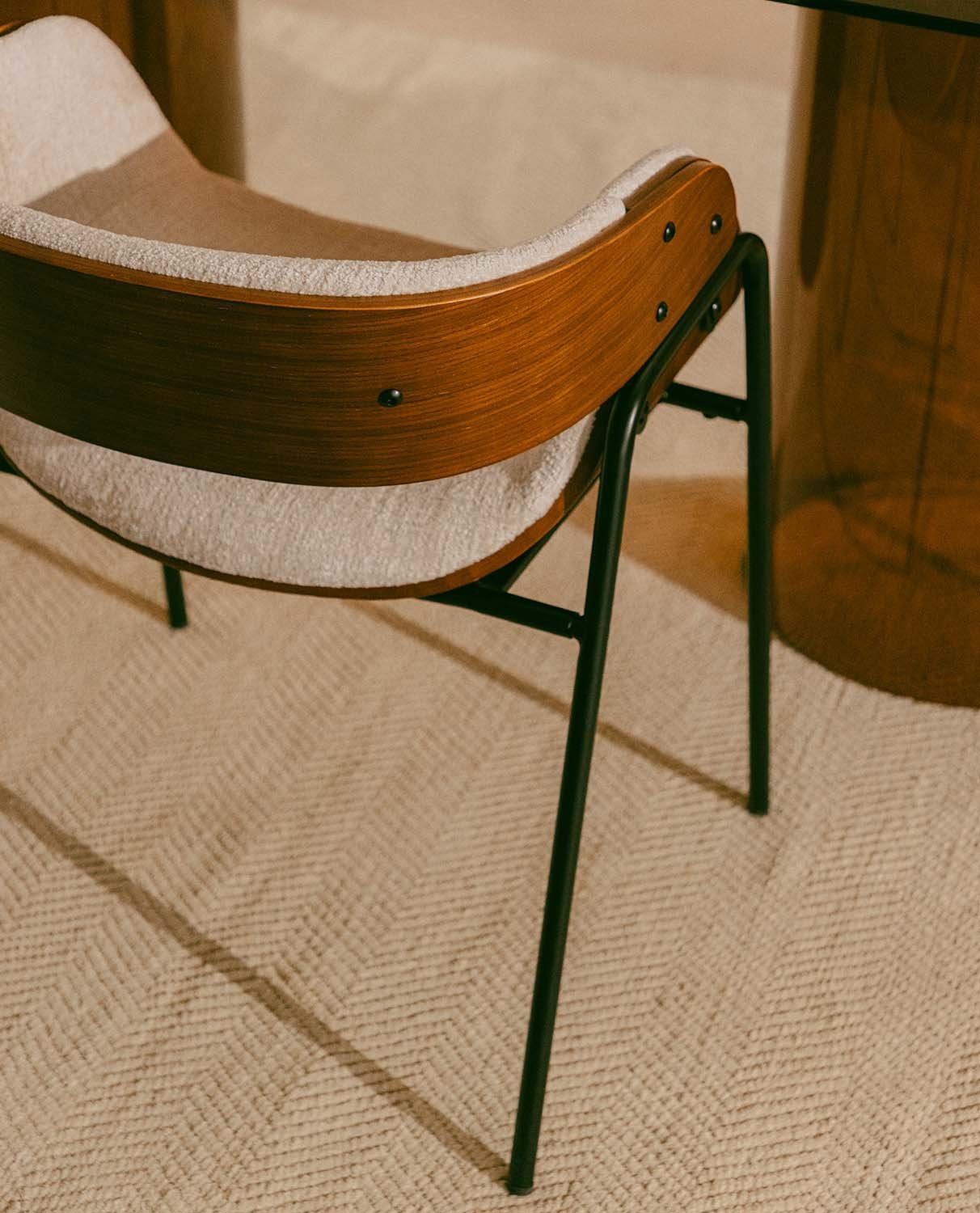 Ensemble de Table à Manger Ovale en Verre Trempé (200x90 cm) Kolu et 4 Chaises en Bois et Tissu Berlin , image de la gelerie 3