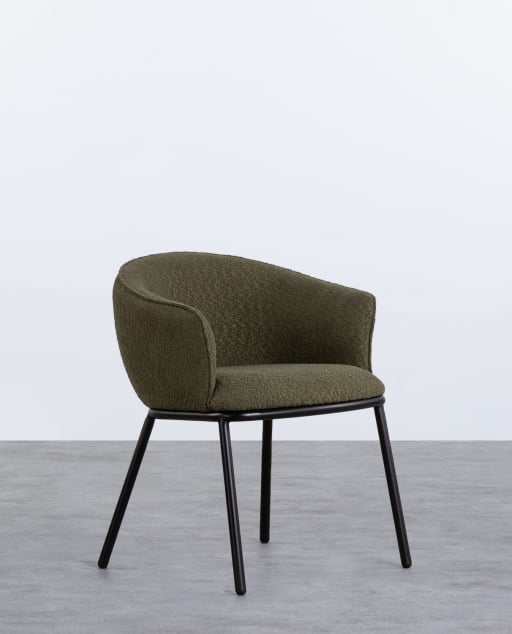Pack 2 Chaises de Salle à Manger en Tissu et Métal Bonie