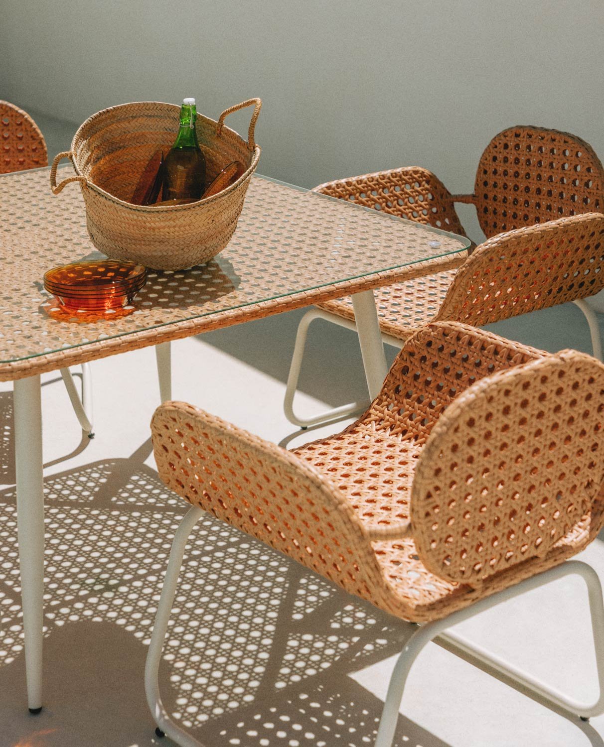 Table d'Extérieur Carrée en Aluminium et Verre Trempé (120X120 cm) Roys, image de la gelerie 2