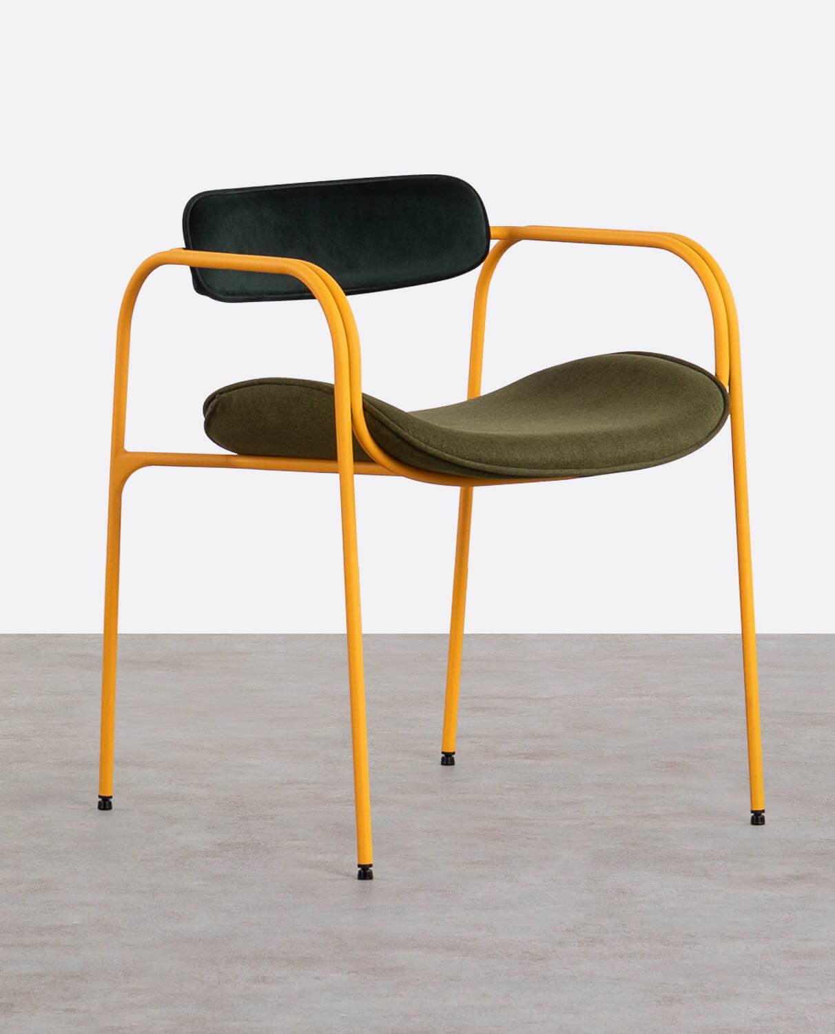 Pack de 2 Chaises de Salle à Manger avec Accoudoirs en Velours et Tissu Ilan, image de la gelerie 1