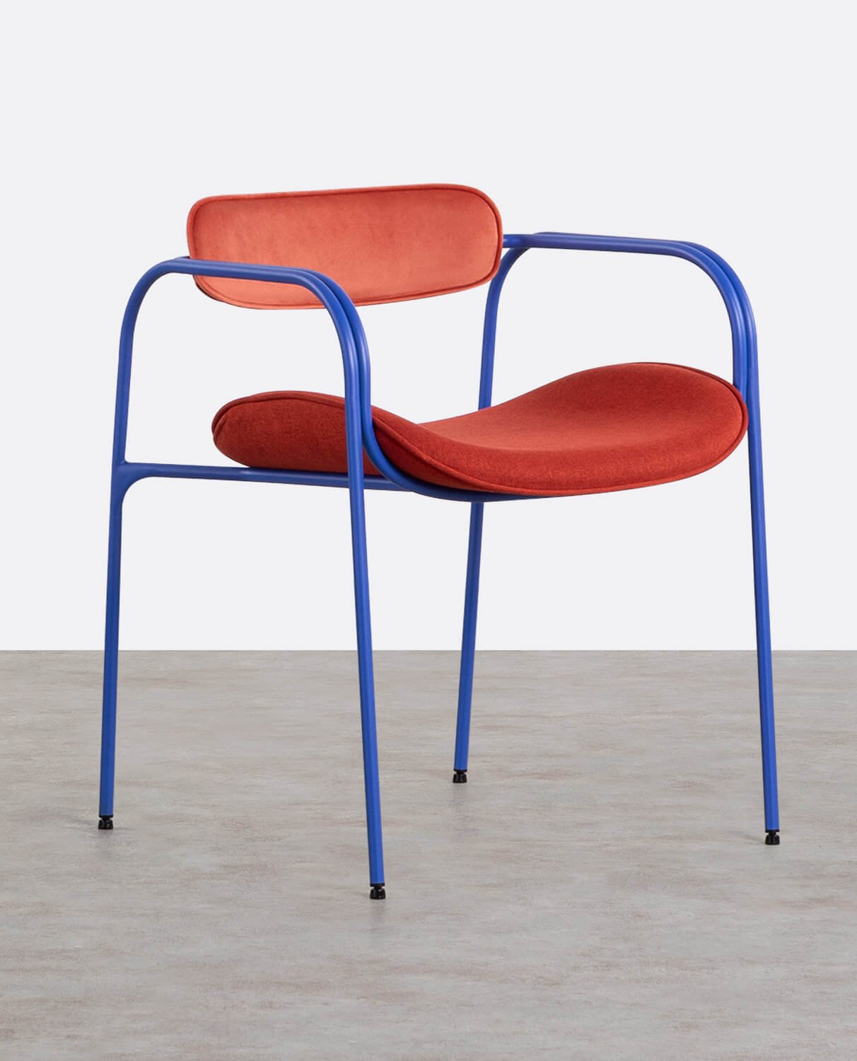 Pack de 4 Chaises de Salle à Manger avec Accoudoirs en Velours et Tissu Ilan, image de la gelerie 1