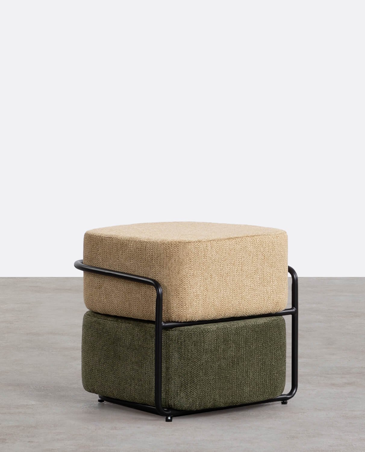 Pouf Rectangulaire avec Coussin Amovible en Tissu Elin, image de la gelerie 1