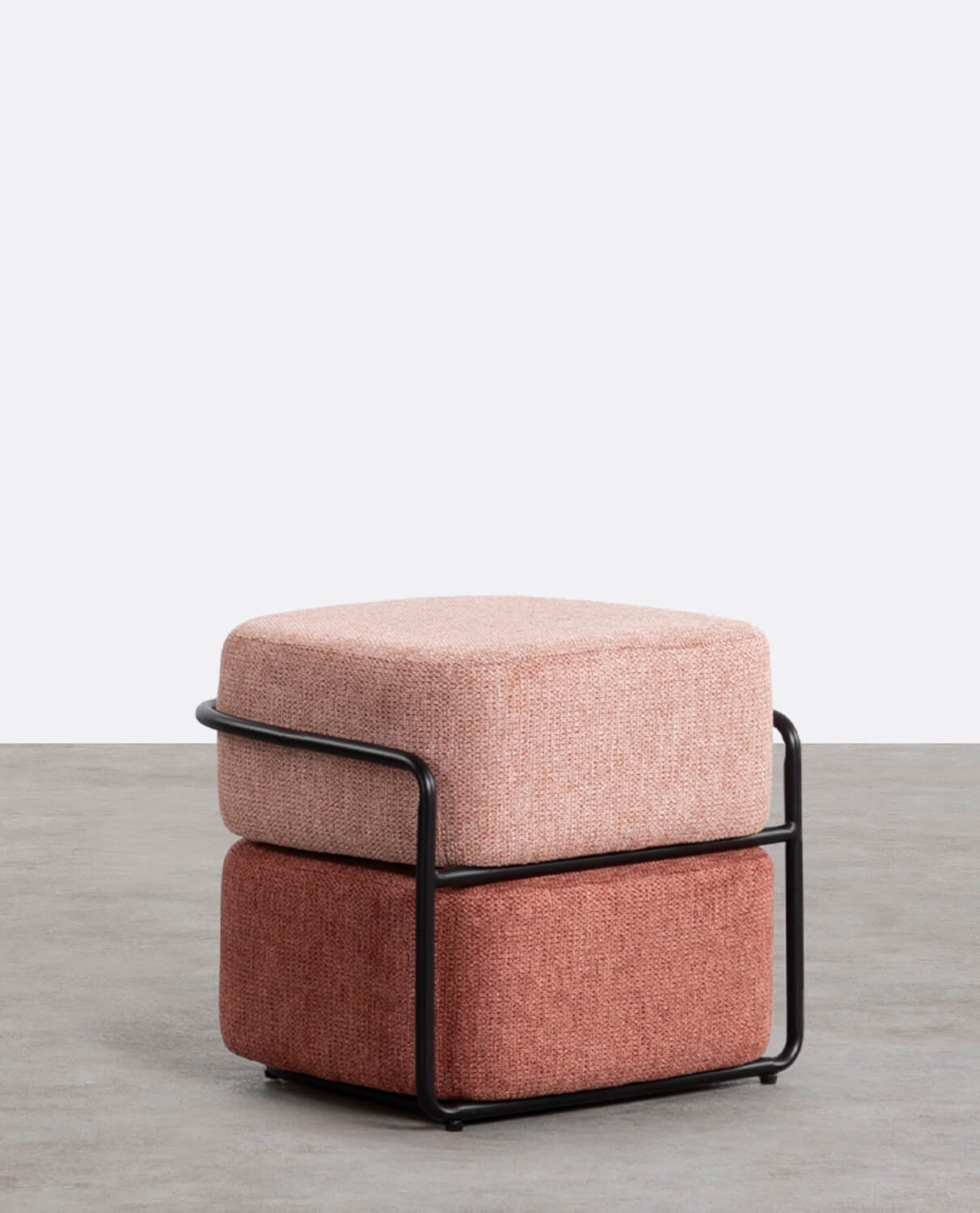 Pouf Rectangulaire avec Coussin Amovible en Tissu Elin, image de la gelerie 1