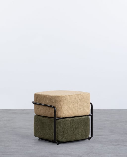 Pouf Rectangulaire avec Coussin Amovible en Tissu Elin