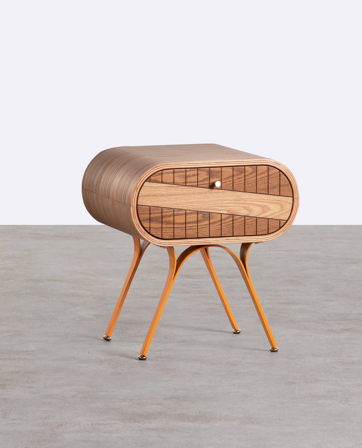 Pack 2 Tables de Chevet avec Tiroir en Bois et Métal (45X42,5 cm) Inari, image de la gelerie 1