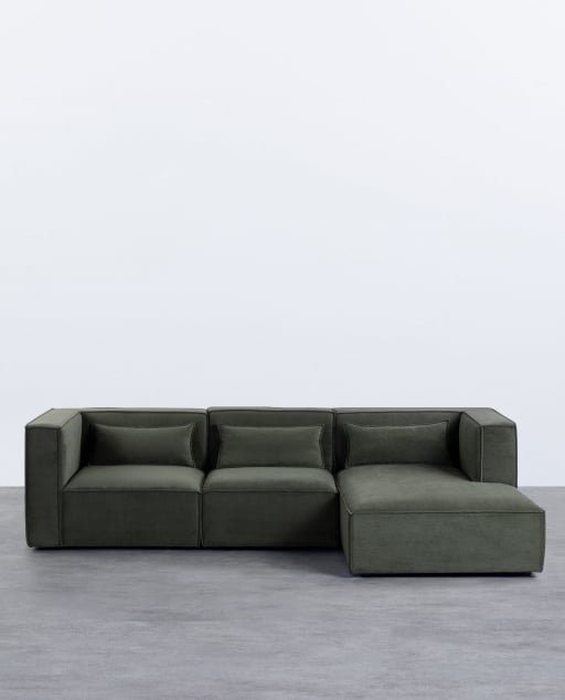 Chaise Longue Modulable en Velours Côtelé Kilhe