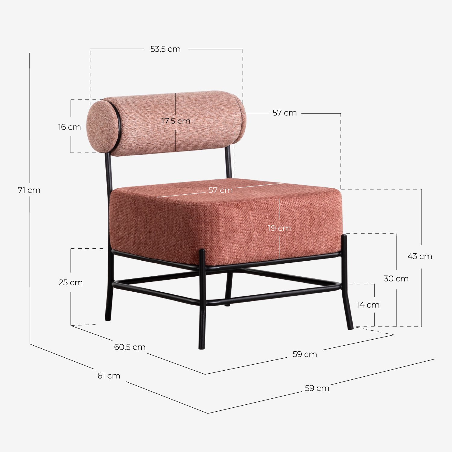 Fauteuil En Tissu Et Métal Elin - Themasie.com