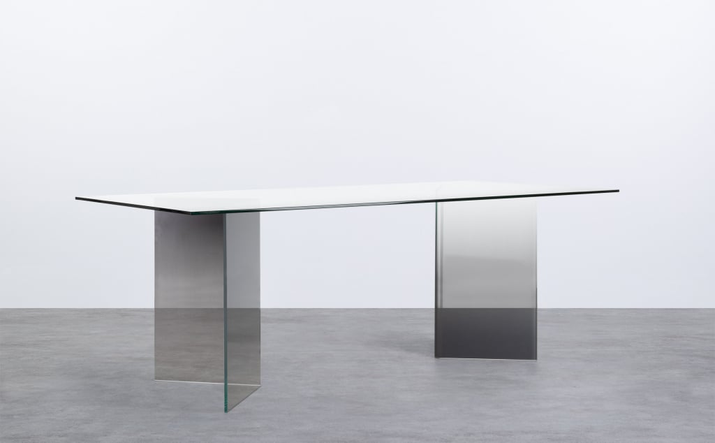 Table de Salle à Manger Rectangulaire en Verre Trempé (210X100 cm) Draua