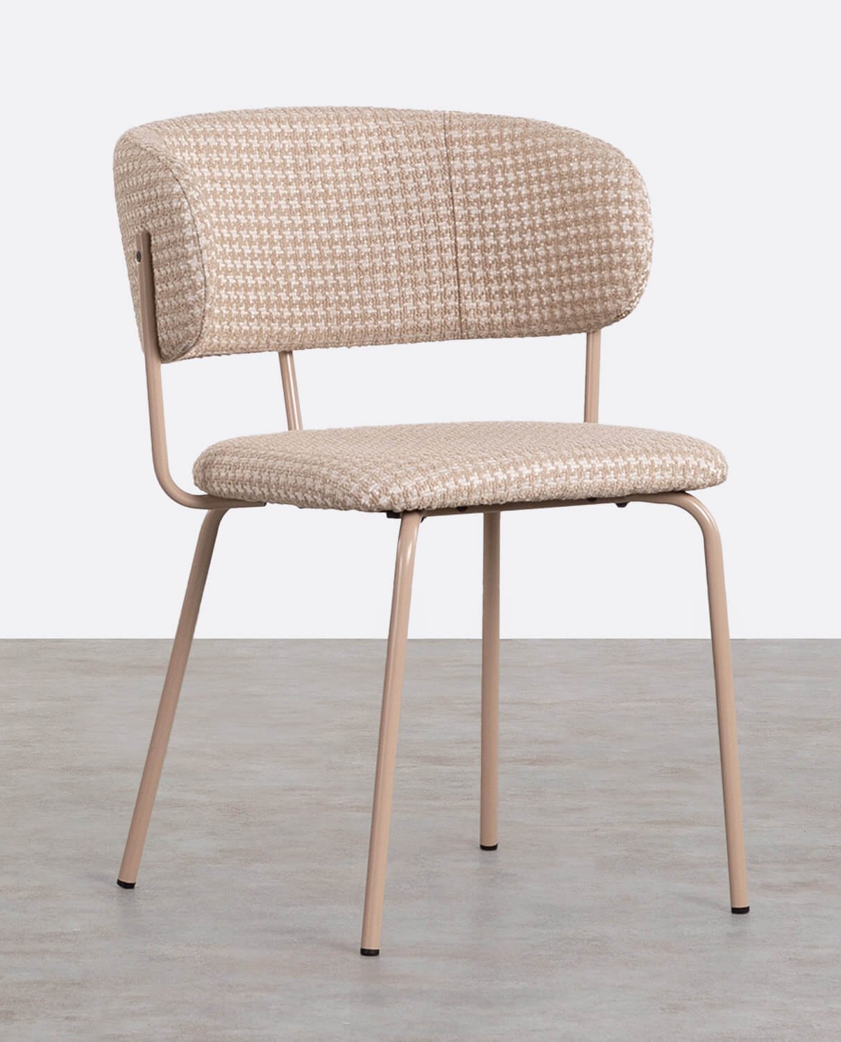 Pack de 4 Chaises de Salle à Manger en Métal et Tissu Imprimé Bonse, image de la gelerie 1