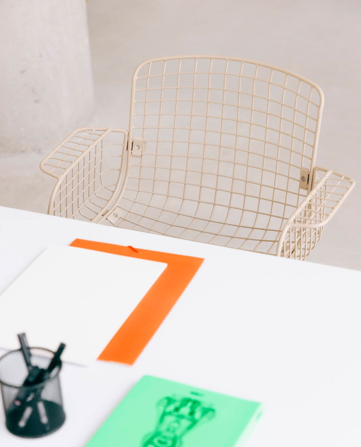 Chaise de Bureau Vintage en Métal à Dossier Haut Aras, image de la gelerie 2