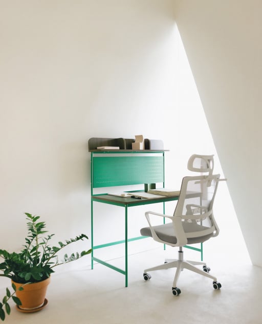 Bureau en Métal avec Étagère en Bois Broto