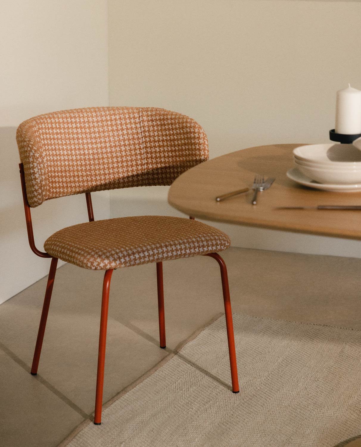 Pack de 4 Chaises de Salle à Manger en Métal et Tissu Imprimé Bonse, image de la gelerie 2