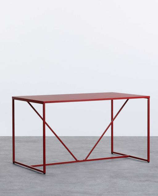 Table de salle à manger Ibiza en acier stratifié (78x140 cm) - Rouge Tinto