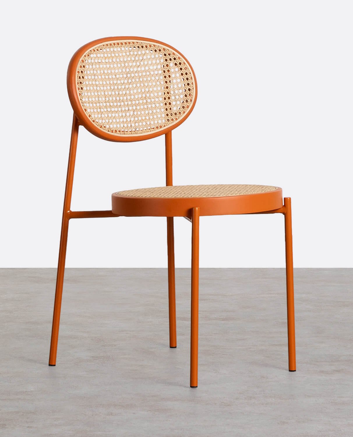 Pack 2 Chaises de Salle à Manger en Rotin Naturel et Métal Vili, image de la gelerie 1